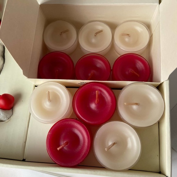 PartyLite Santa Candle Snuffer Holder Gift Set Peppermint Bark Retired w/ Box - Picture 4 of 9